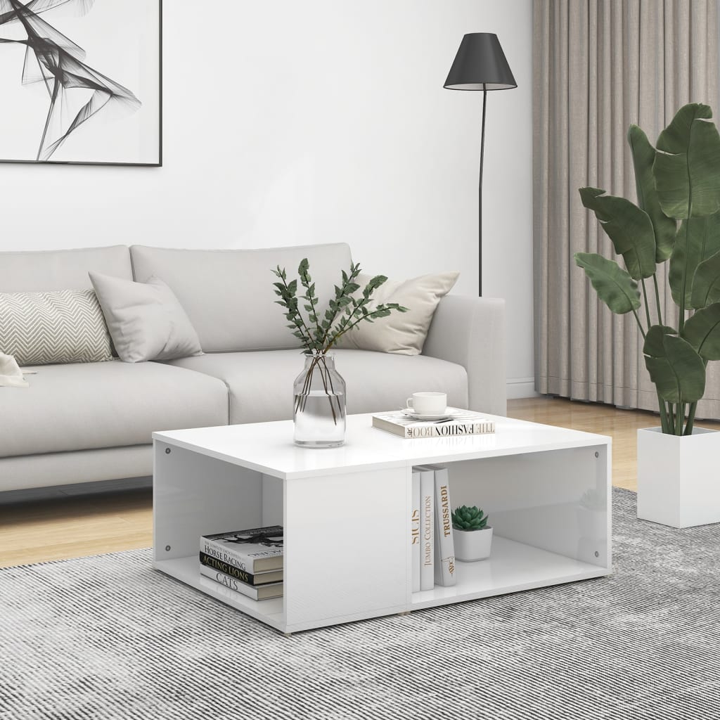 Couchtisch Hochglanz-Weiß 90x67x33 cm Holzwerkstoff
