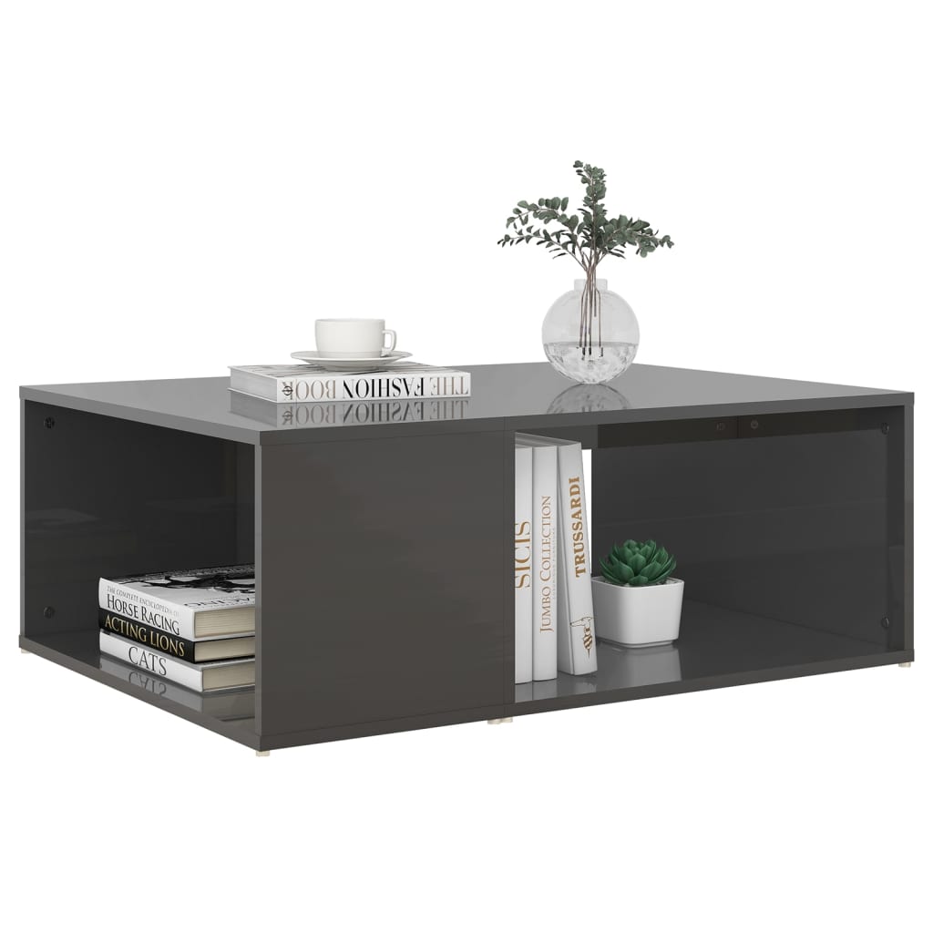 Couchtisch Hochglanz-Grau 90x67x33 cm Holzwerkstoff