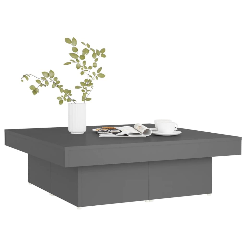 Couchtisch Grau 90x90x28 cm Holzwerkstoff