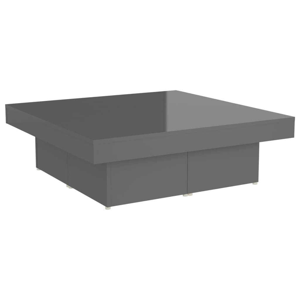 Couchtisch Hochglanz-Grau 90x90x28 cm Holzwerkstoff