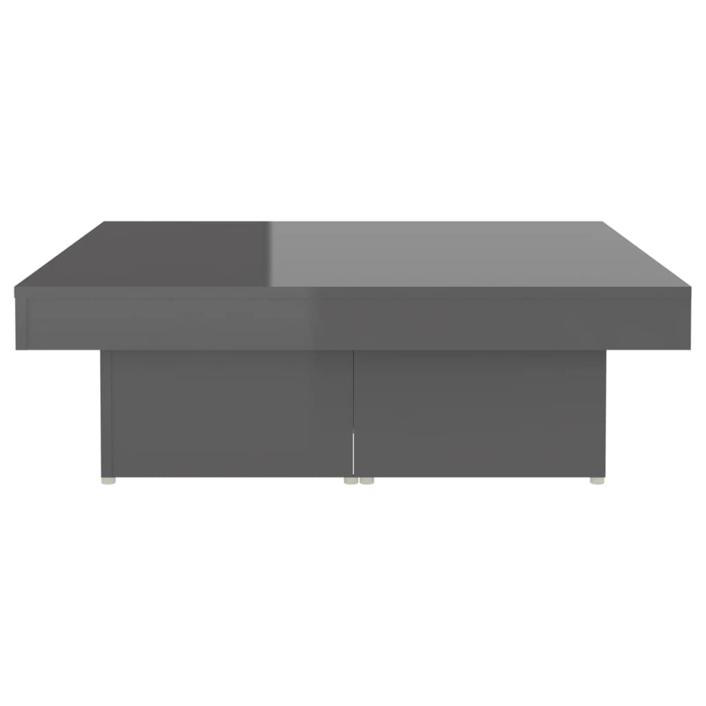 Couchtisch Hochglanz-Grau 90x90x28 cm Holzwerkstoff