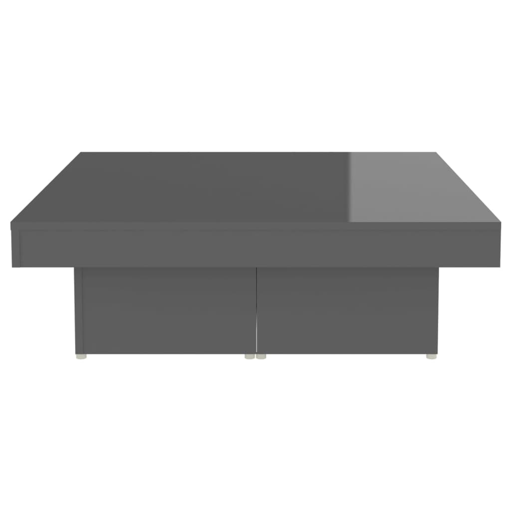Couchtisch Hochglanz-Grau 90x90x28 cm Holzwerkstoff