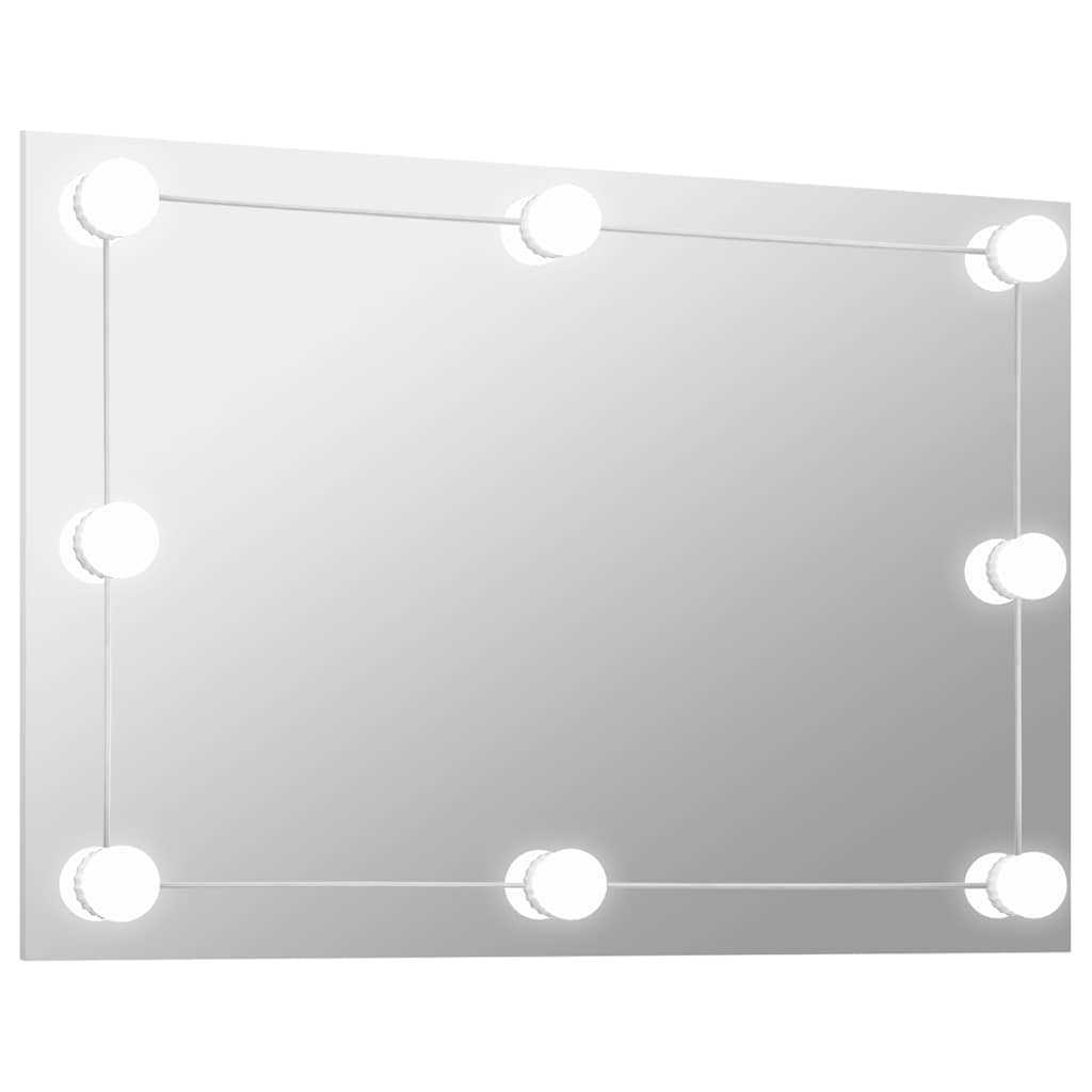Wandspiegel ohne Rahmen mit LED-Beleuchtung Rechteckig Glas
