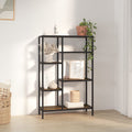 Bücherregal 80x30x120 cm Stahl und Holzwerkstoff