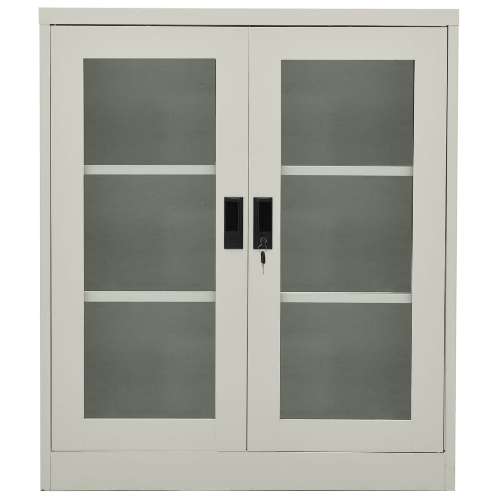 Büroschrank Hellgrau 90x40x105 cm Stahl