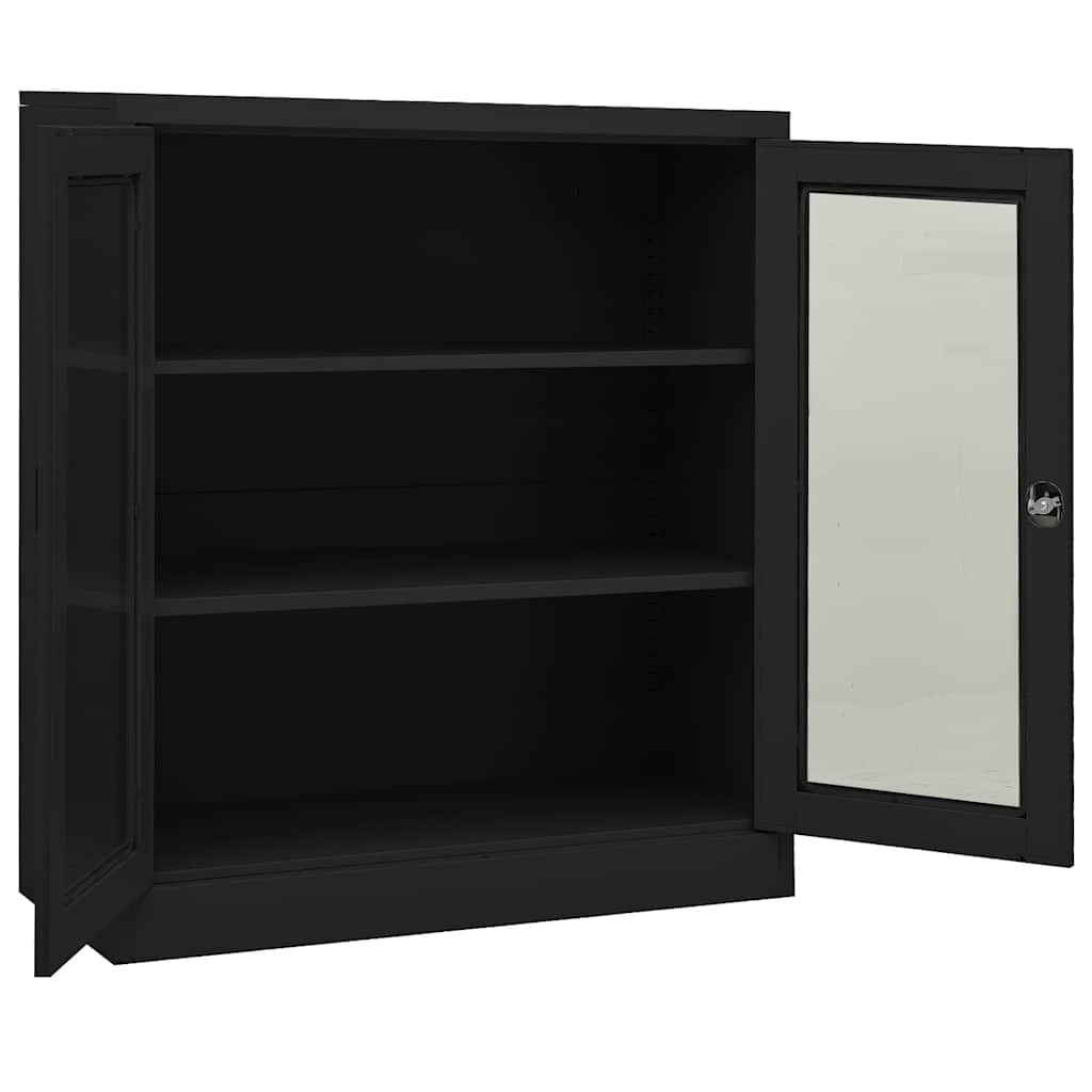 Büroschrank Anthrazit 90x40x105 cm Stahl
