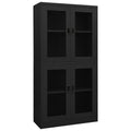 Büroschrank Anthrazit 90x40x180 cm Stahl und Hartglas