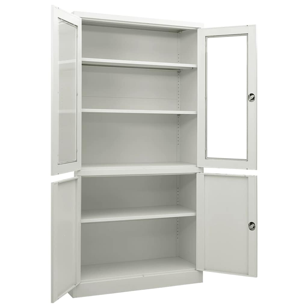 Büroschrank Hellgrau 90x40x180 cm Stahl
