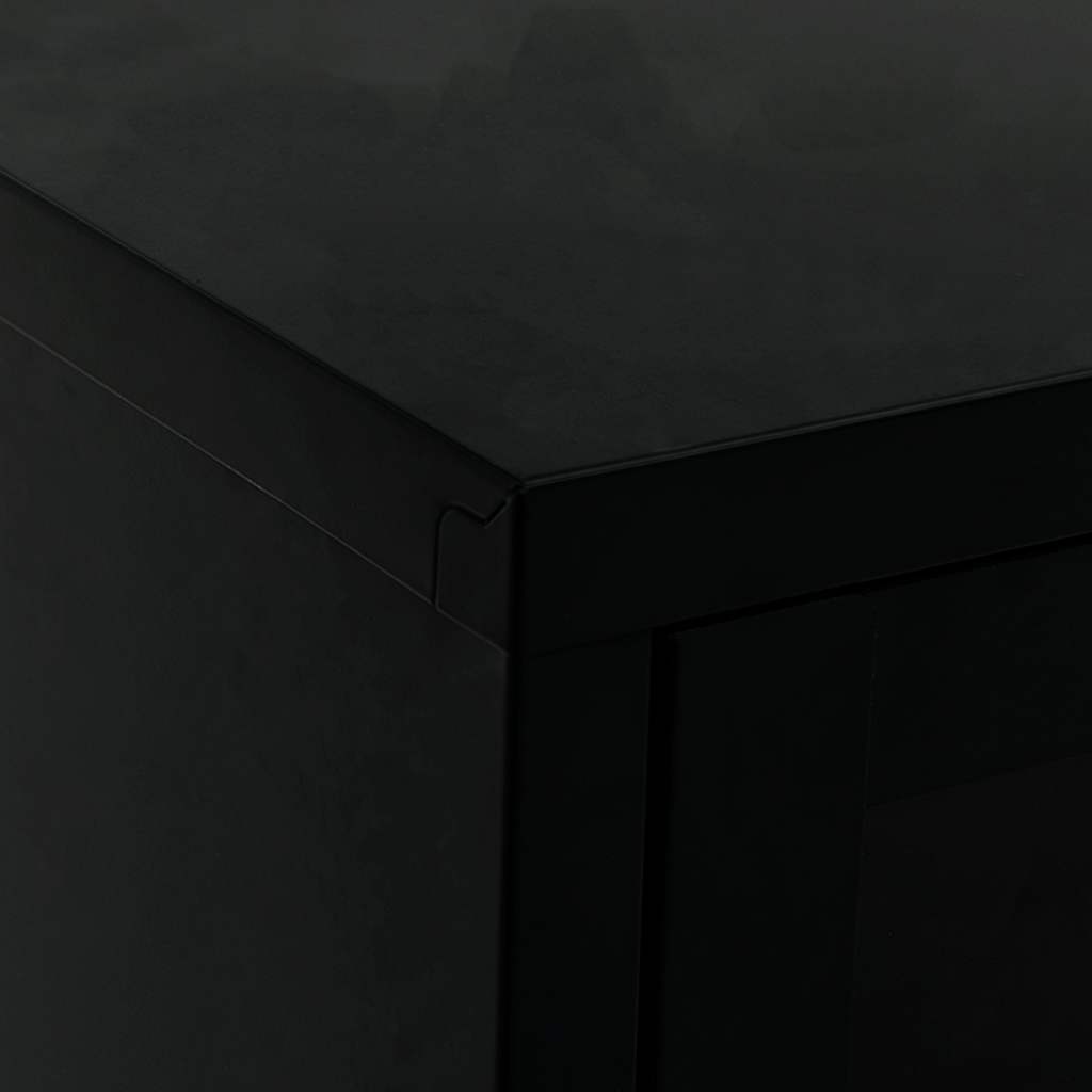 TV-Schrank Schwarz 90x30x44 cm Stahl und Glas