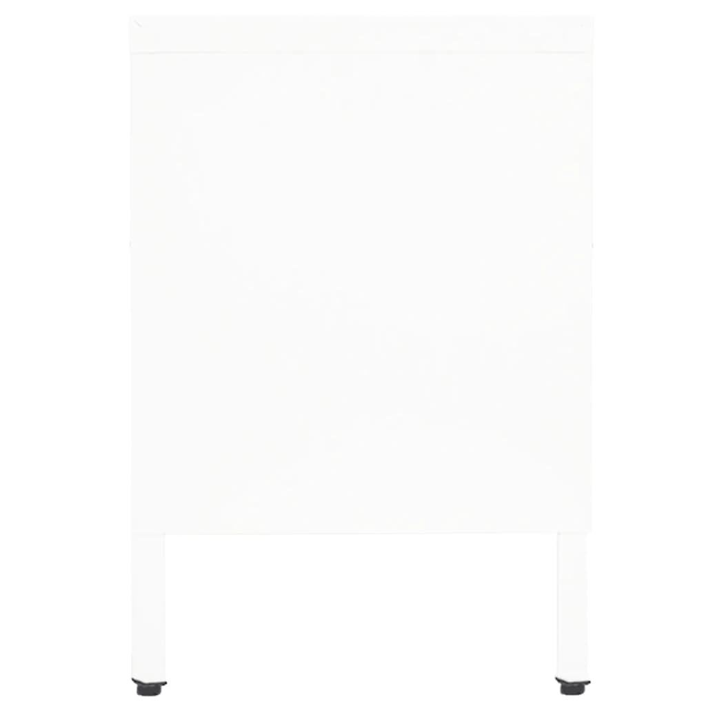 TV-Schrank Weiß 90x30x44 cm Stahl und Glas