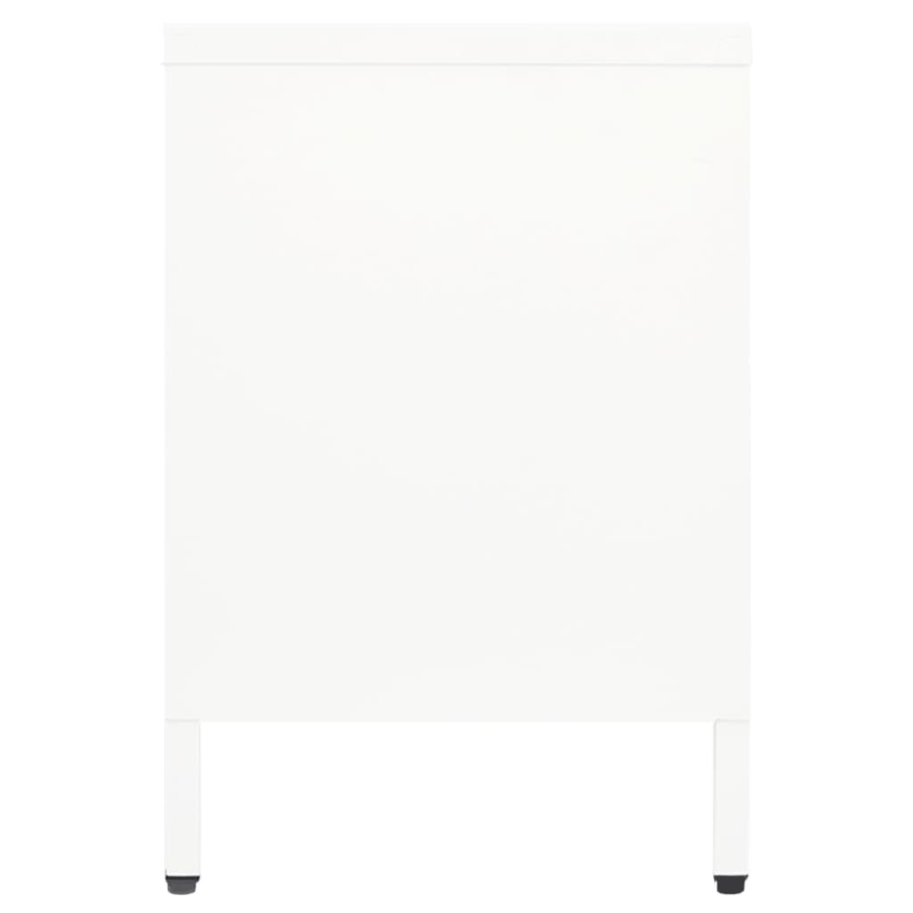 TV-Schrank Weiß 105x35x52 cm Stahl und Glas