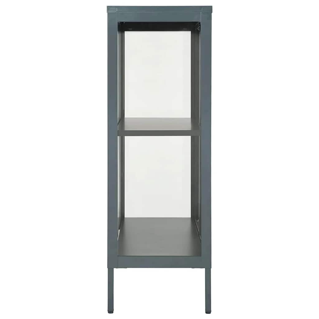 Sideboard Anthrazit 75x35x105 cm Stahl und Glas