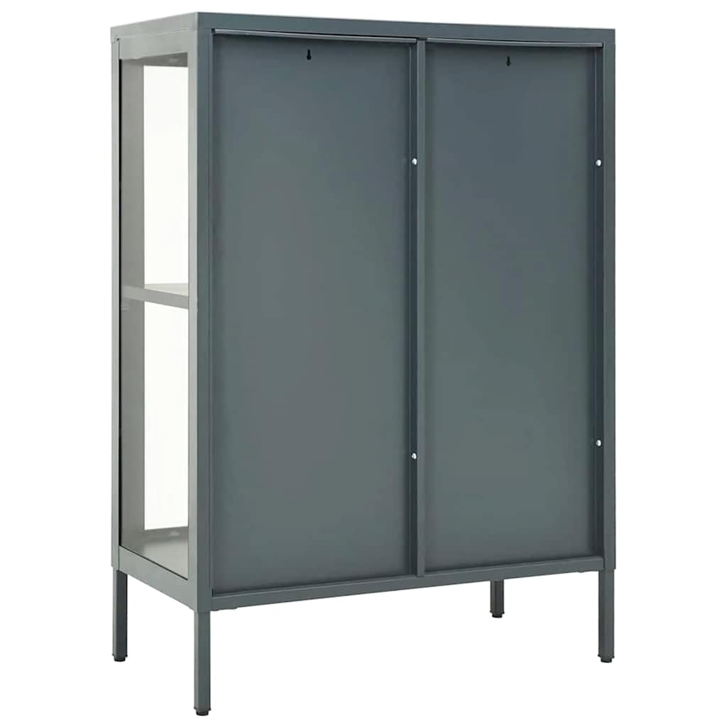 Sideboard Anthrazit 75x35x105 cm Stahl und Glas