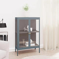 Sideboard Anthrazit 75x35x105 cm Stahl und Glas