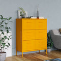 Schubladenschrank Senfgelb 80x35x101,5 cm Stahl