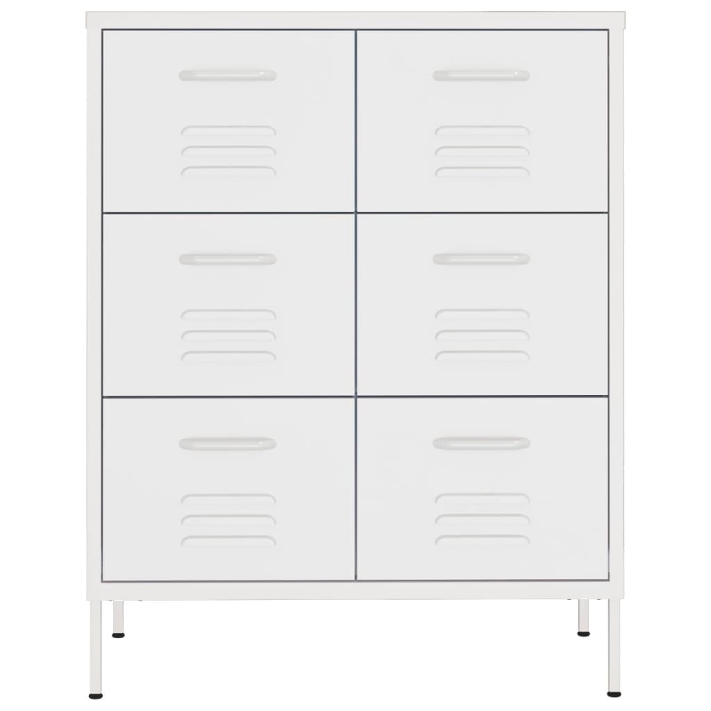 Schubladenschrank Weiß 80x35x101,5 cm Stahl