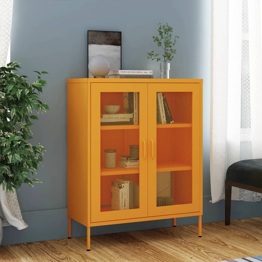 Lagerschrank Senfgelb 80 x 35 x 101,5 cm Stahl