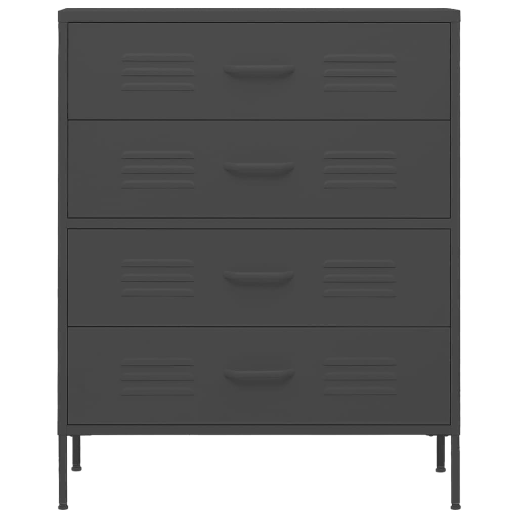 Kommode Anthrazit 80x35x101,5 cm Stahl