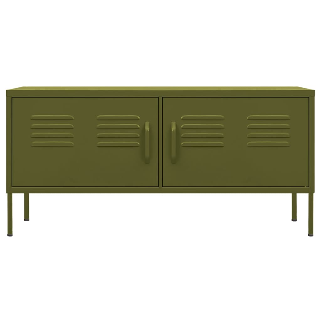 TV-Schrank Olivgrün 105x35x50 cm Stahl