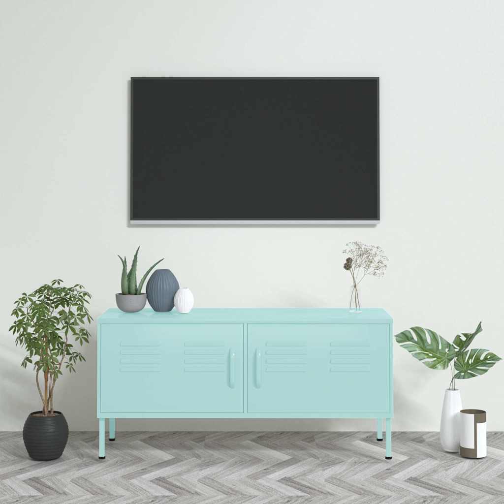 TV-Schrank Minzgrün 105x35x50 cm Stahl