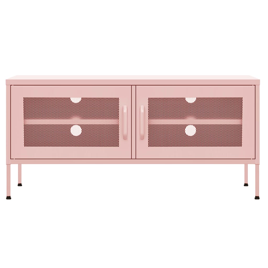 TV-Schrank Rosa 105x35x50 cm Stahl
