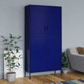 Kleiderschrank Marineblau 90x50x180 cm Stahl