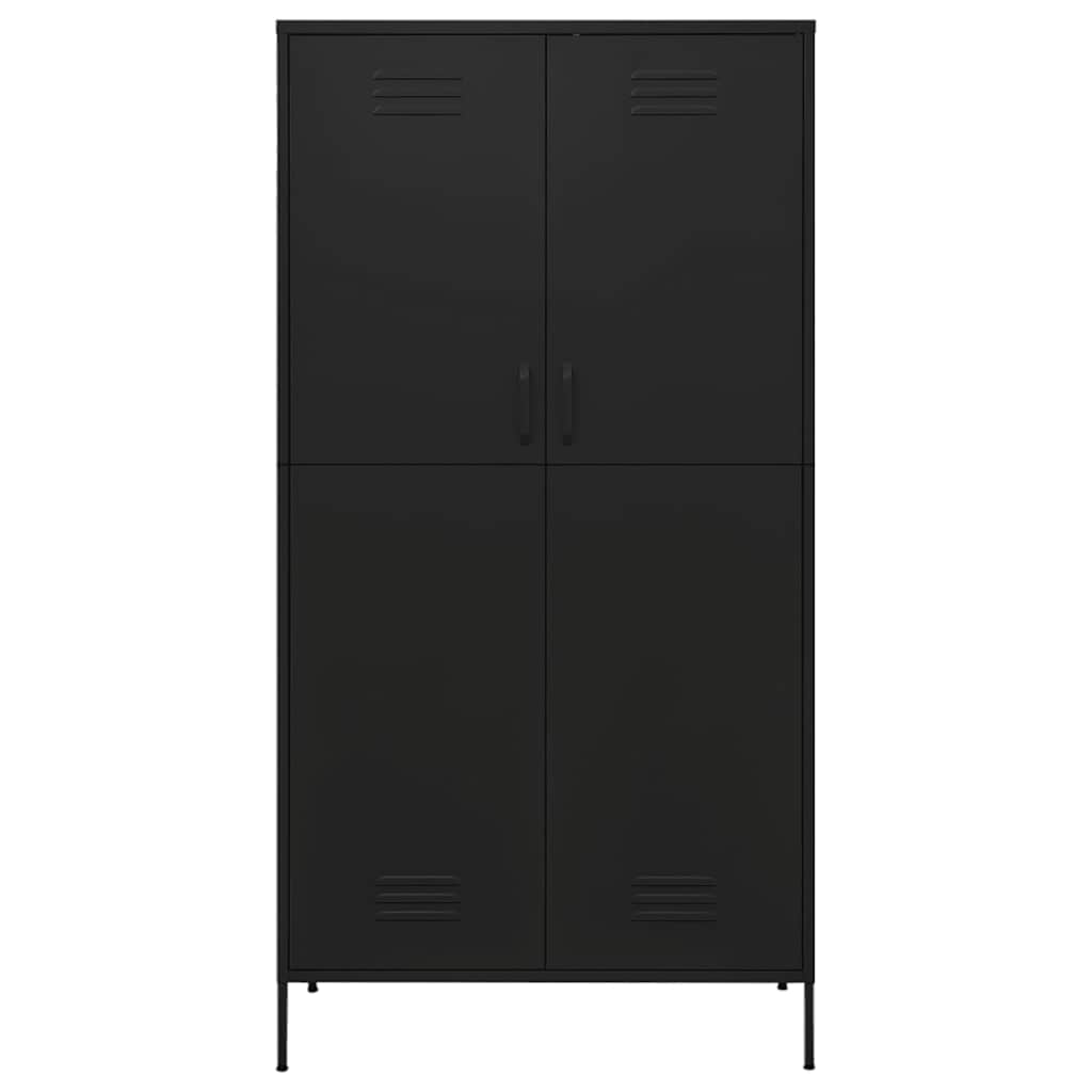 Kleiderschrank Schwarz 90x50x180 cm Stahl