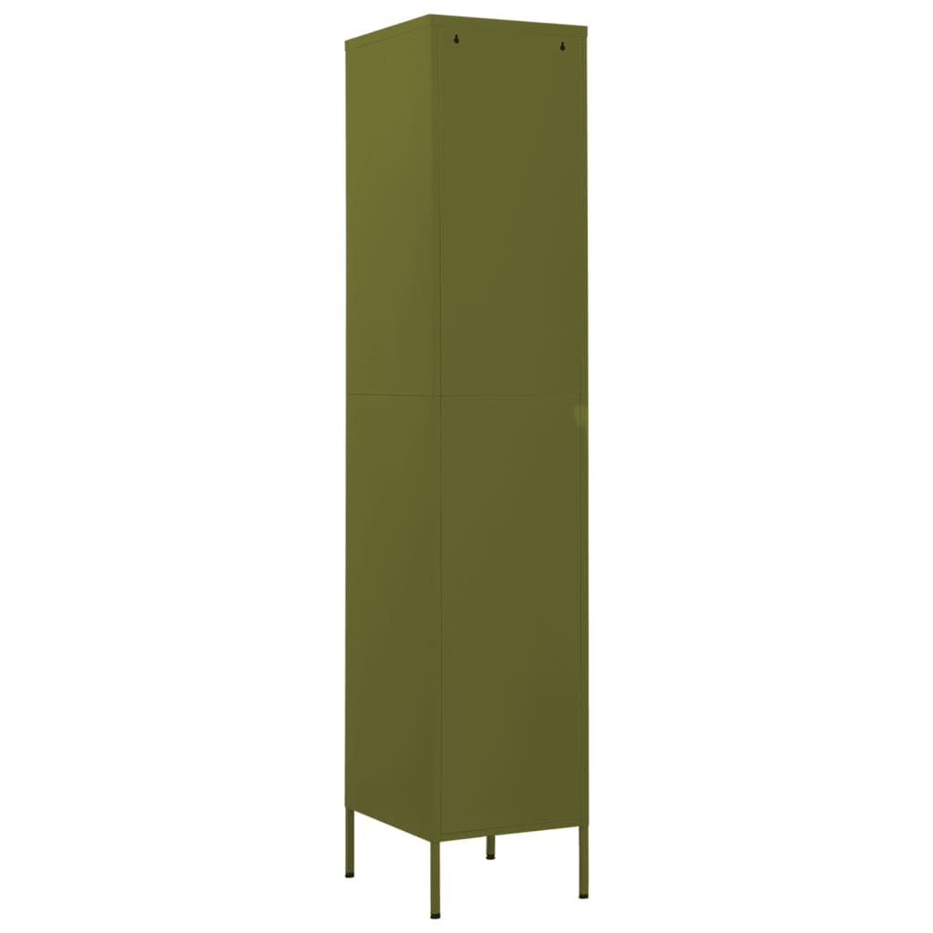 Schließfachschrank Olivgrün 35x46x180 cm Stahl