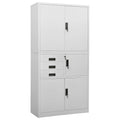Büroschrank Hellgrau 90x40x180 cm Stahl