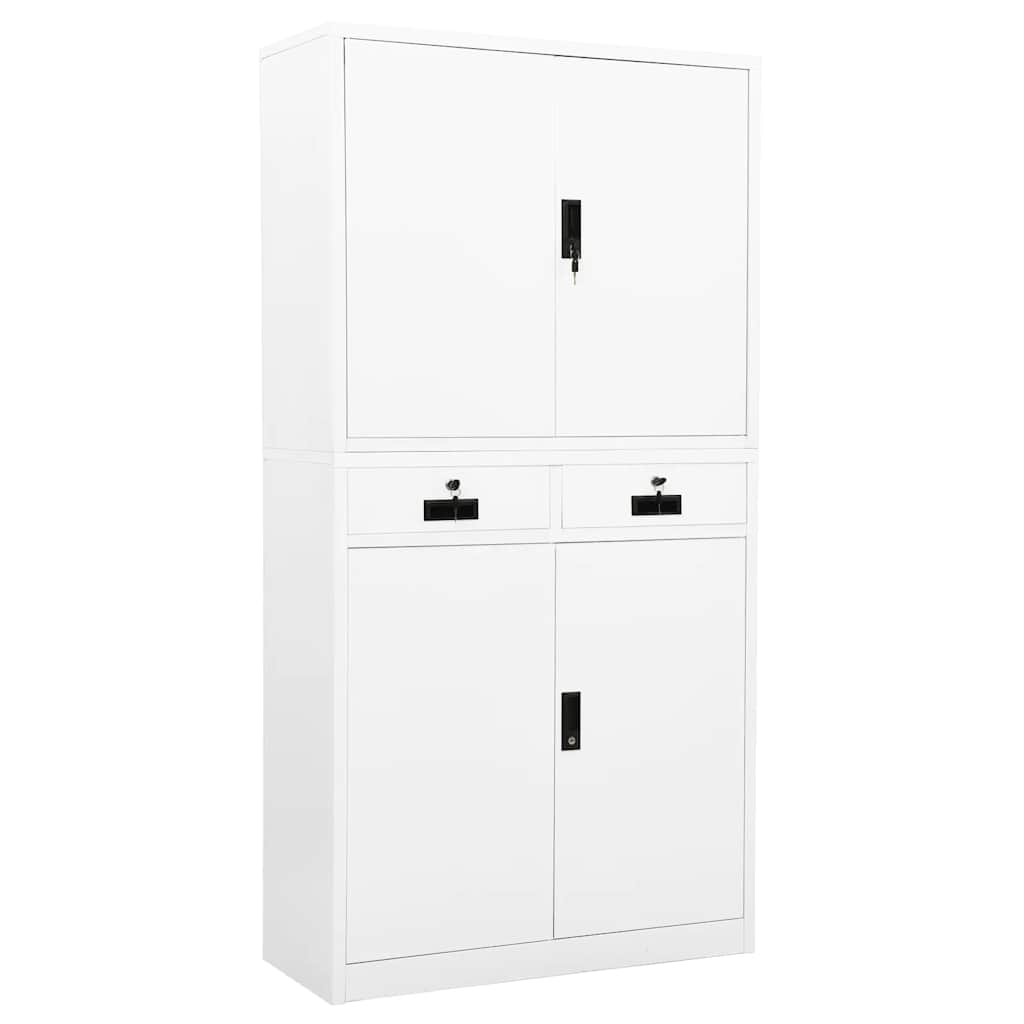 Büroschrank Weiß 90x40x180 cm Stahl
