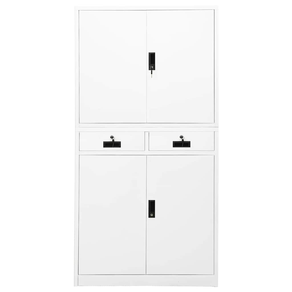 Büroschrank Weiß 90x40x180 cm Stahl