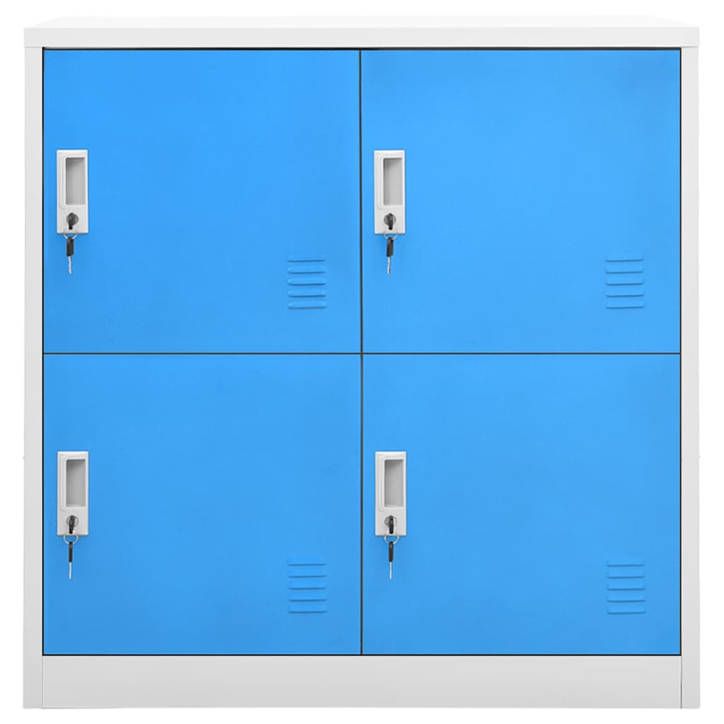 Schließfachschrank Hellgrau und Blau 90x45x92,5 cm Stahl