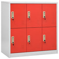 Schließfachschrank Hellgrau und Rot 90x45x92,5 cm Stahl