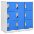 Schließfachschrank Hellgrau und Blau 90x45x92,5 cm Stahl