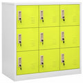 Schließfachschrank Hellgrau und Grün 90x45x92,5 cm Stahl