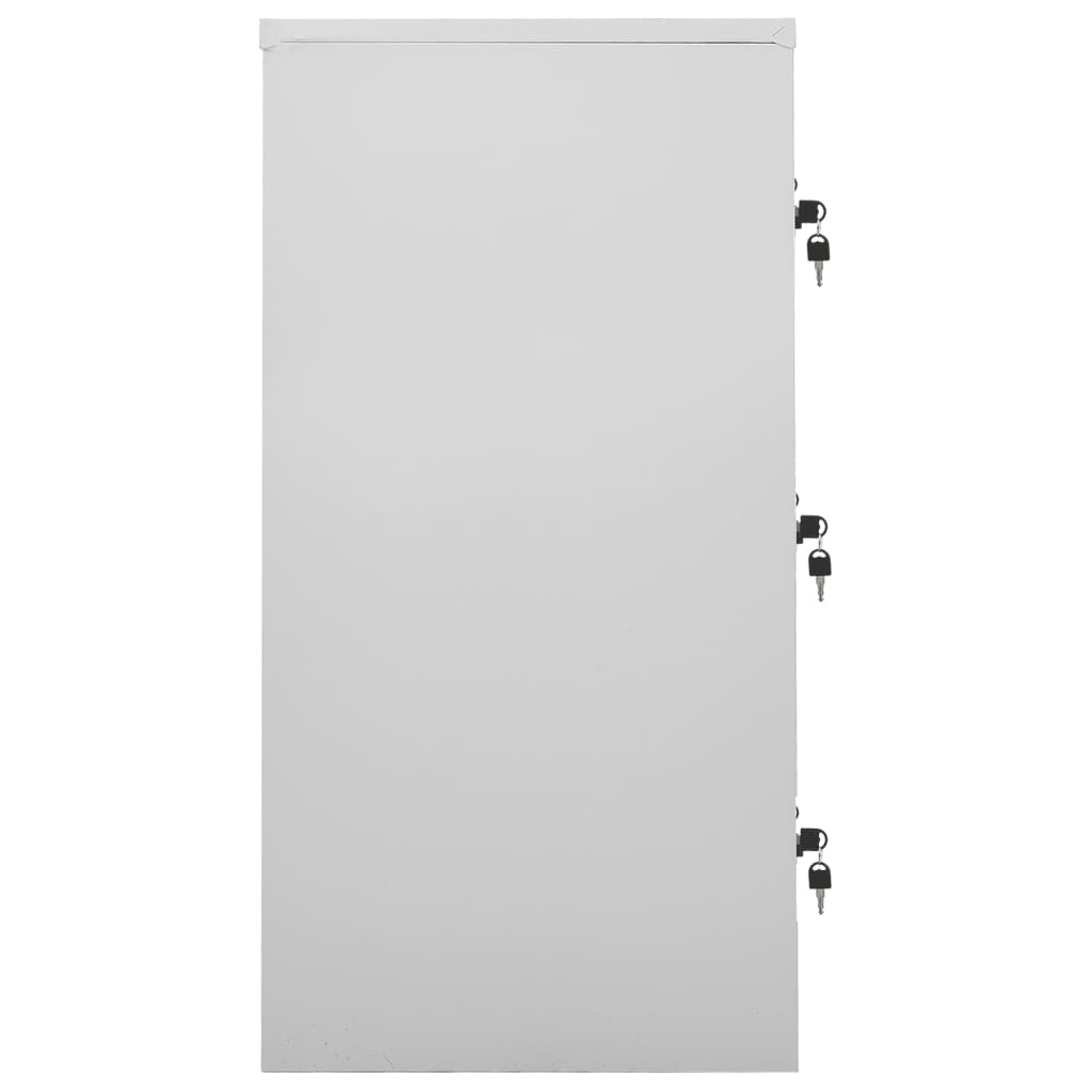 Schließfachschrank Hellgrau und Grün 90x45x92,5 cm Stahl
