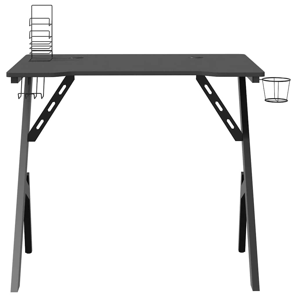 Gaming-Schreibtisch mit Y-Gestell Schwarz 90x60x75 cm