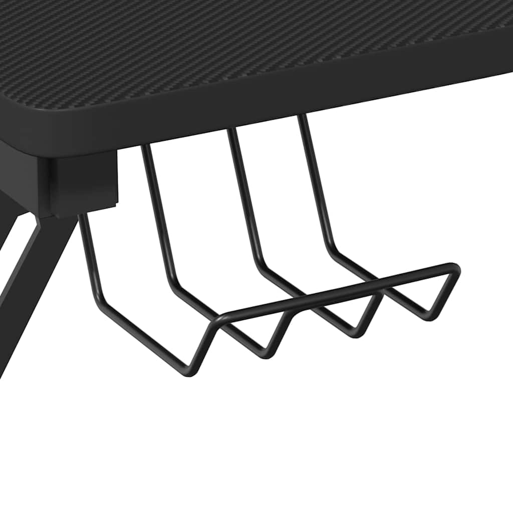 Gaming-Schreibtisch mit Y-Gestell Schwarz 90x60x75 cm