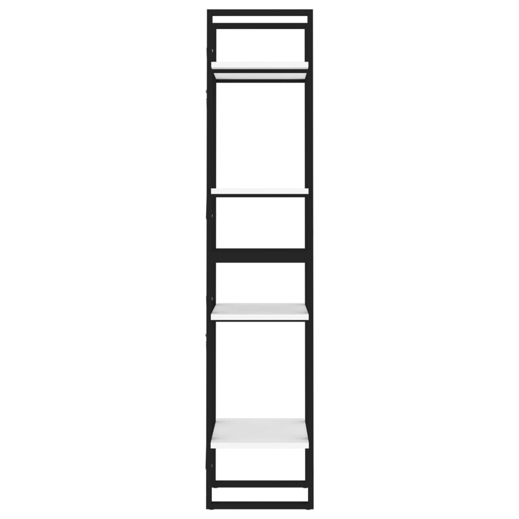 Bücherregal 4 Fächer Weiß 40x30x140 cm Holzwerkstoff