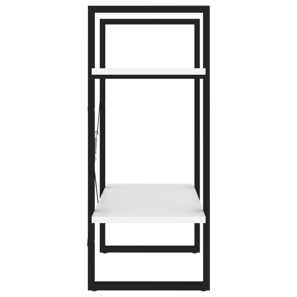 Bücherregal 2 Fächer Weiß 60x30x70 cm Holzwerkstoff