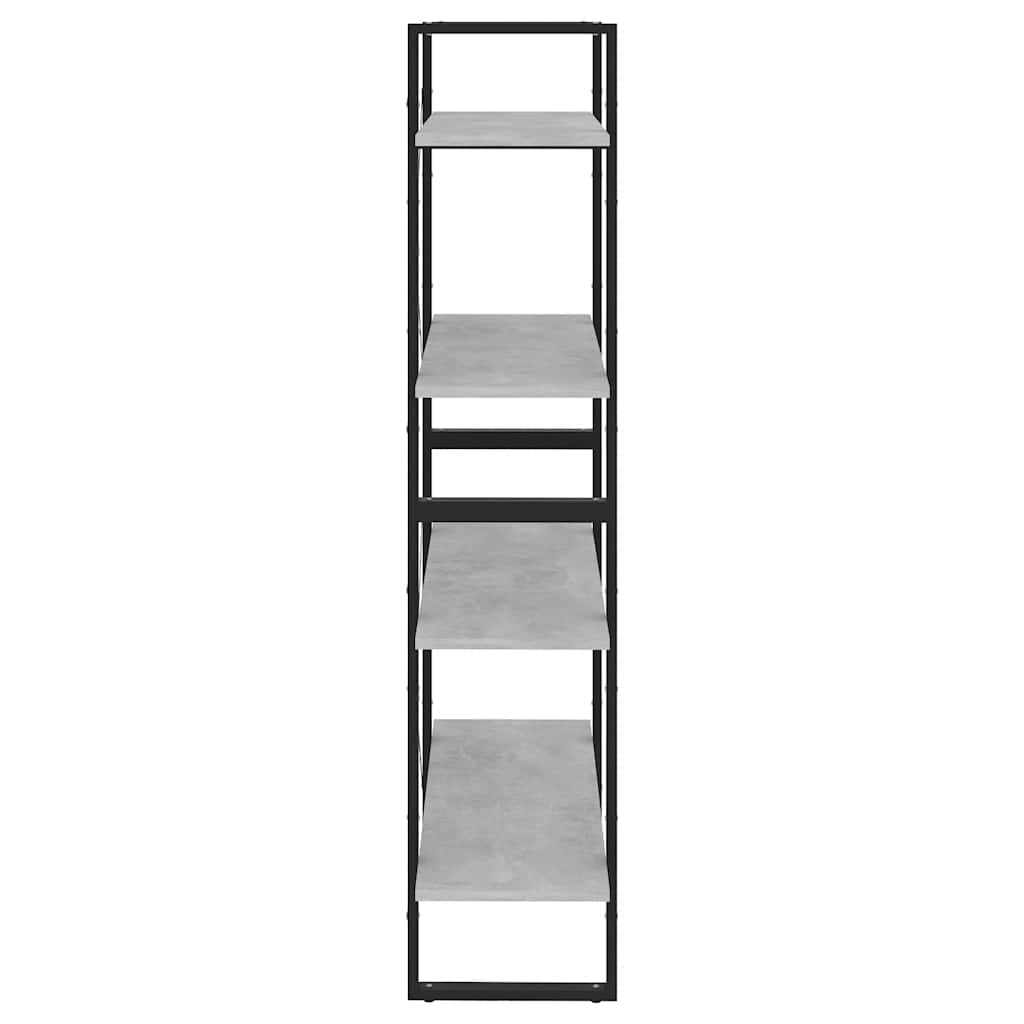 Bücherregal 4 Fächer Betongrau 80x30x140 cm Holzwerkstoff