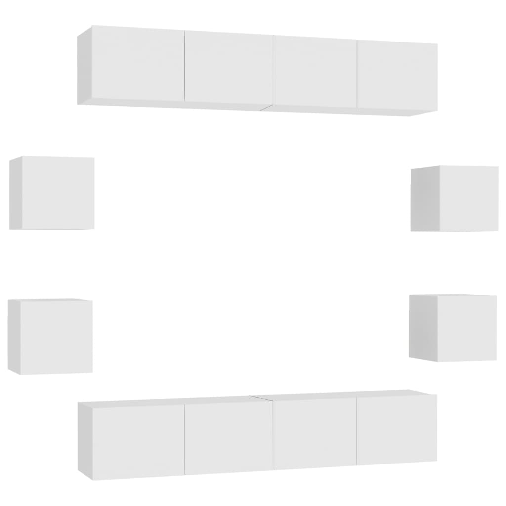 8-tlg. TV-Schrank-Set Weiß Holzwerkstoff