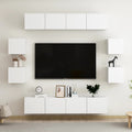 8-tlg. TV-Schrank-Set Weiß Holzwerkstoff