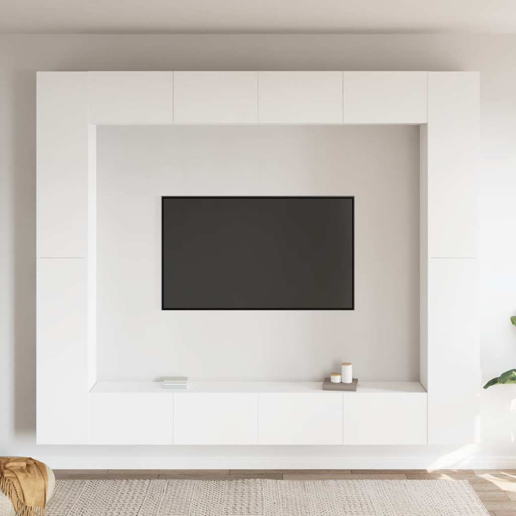 8-tlg. TV-Schrank-Set Weiß Holzwerkstoff