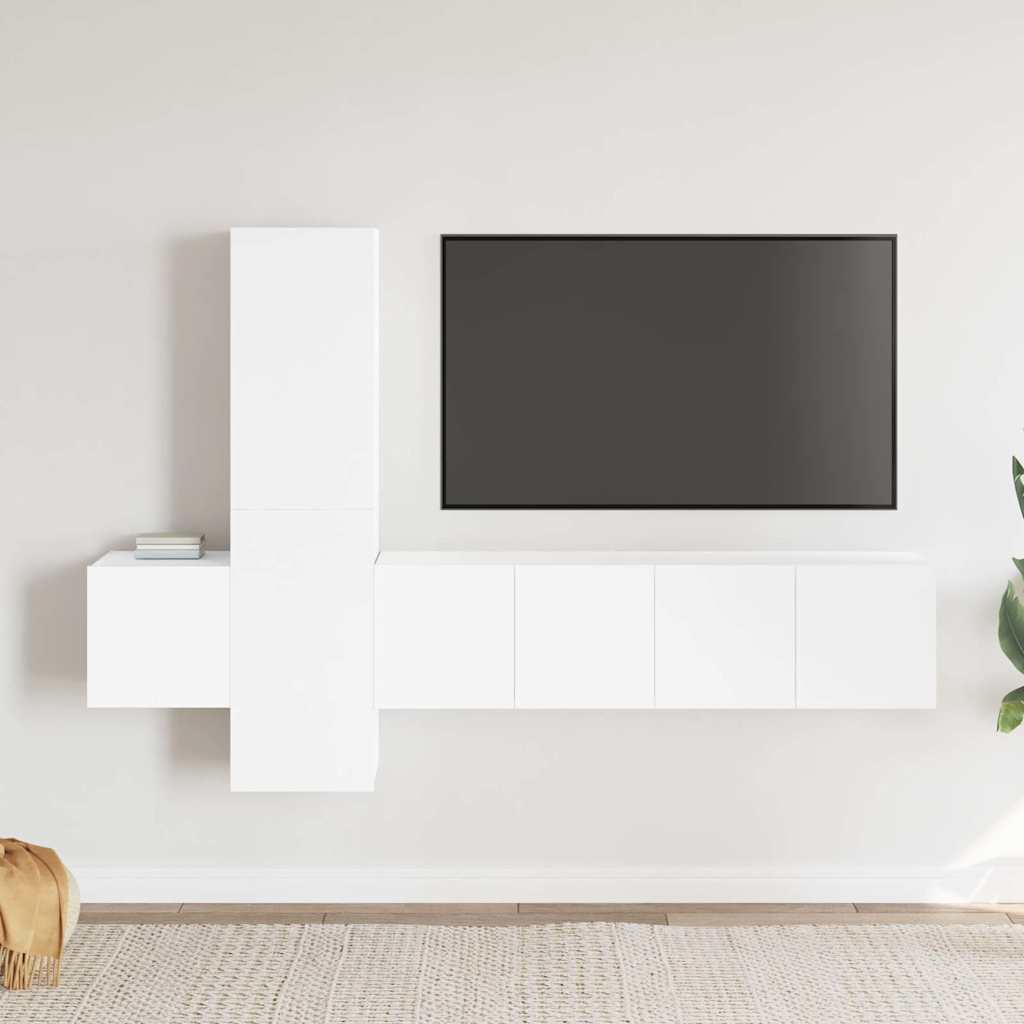 5-tlg. TV-Schrank-Set Weiß Holzwerkstoff