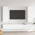 4-tlg. TV-Schrank-Set Weiß Holzwerkstoff