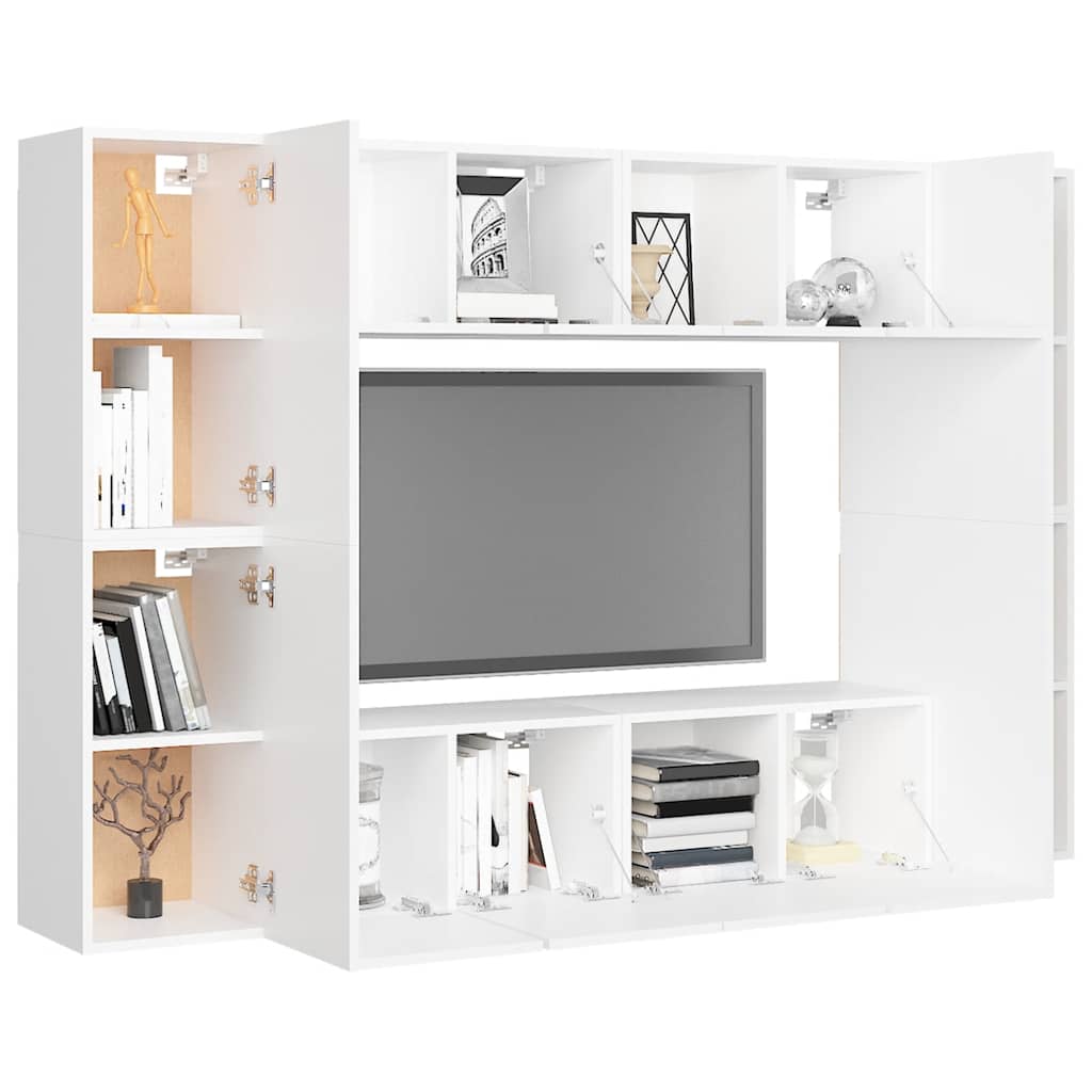 8-tlg. TV-Schrank-Set Weiß Holzwerkstoff