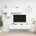 7-tlg. TV-Schrank-Set Weiß Holzwerkstoff