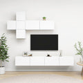 7-tlg. TV-Schrank-Set Weiß Holzwerkstoff