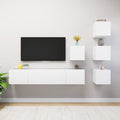 6-tlg. TV-Schrank-Set Weiß Holzwerkstoff